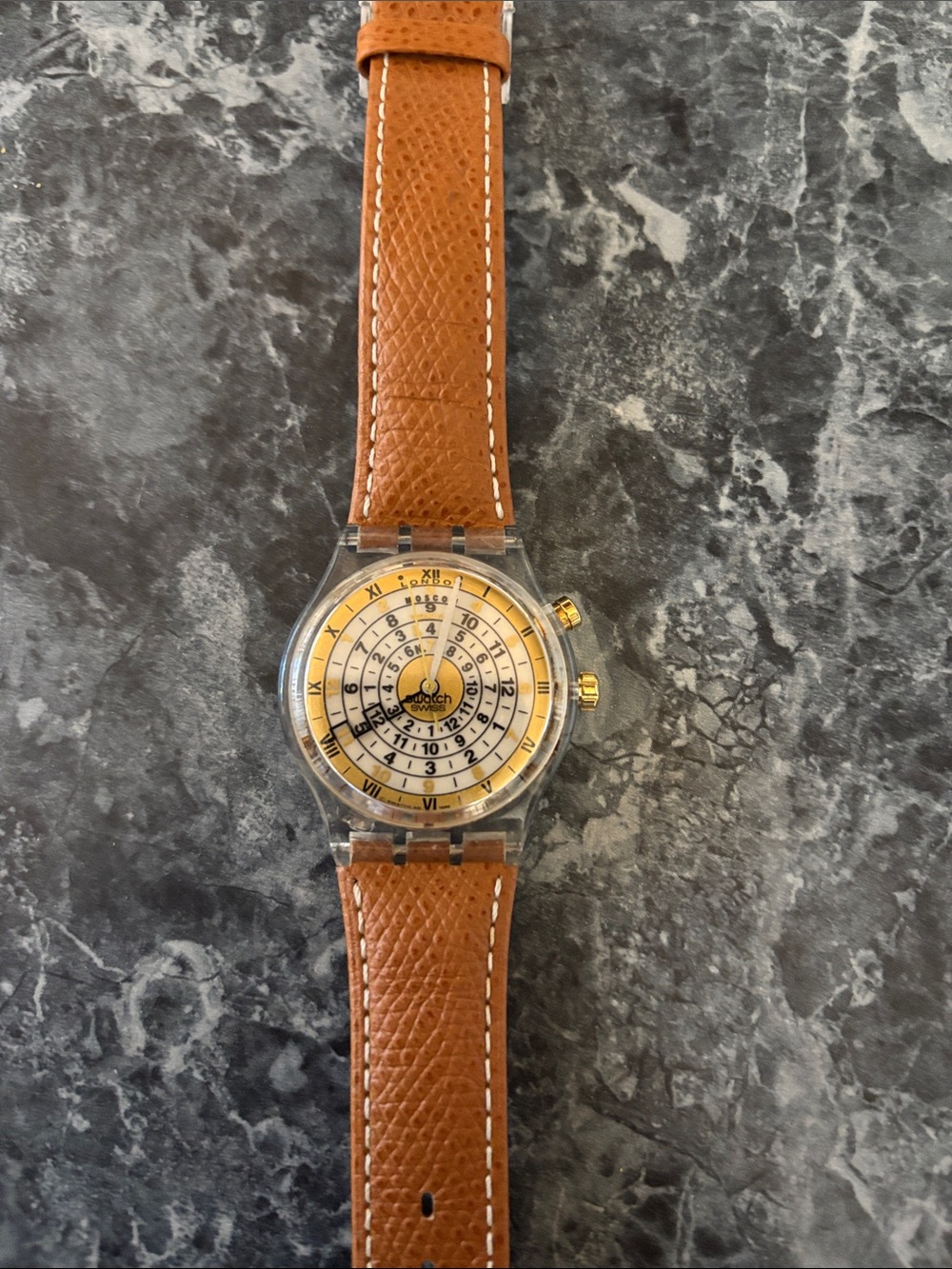 Wristwatch SWATCH Gent Loomi TIERRA (GK901) leather wrist